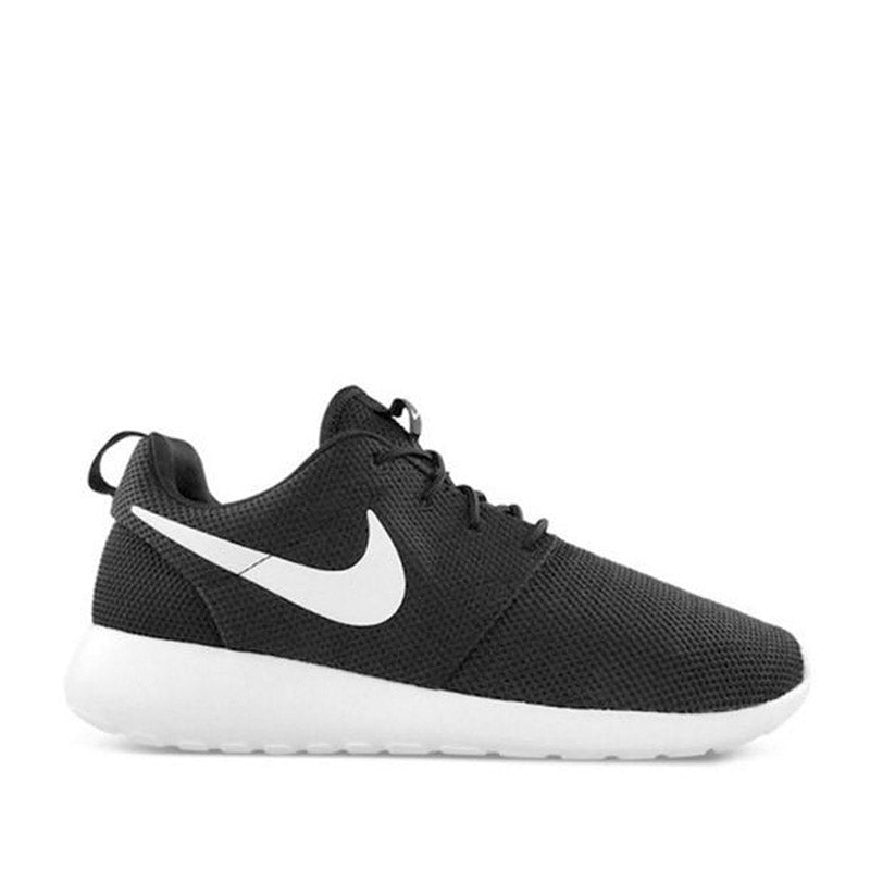 Nike roshe run white with black tick best sale